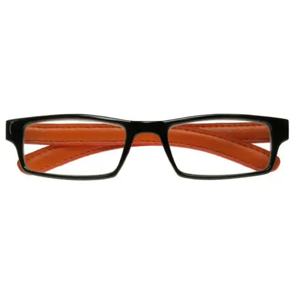 GL2128_Prague_Black_Orange_Front-1 +3.00 Reading Glasses - Unisex - Black&Orange - Prague - Eyecare-Shop - 1
