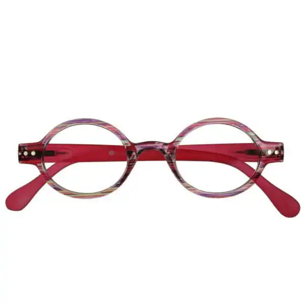 GL2177_Louvre_PNK_Front +1.00 Reading Glasses - Womens - Pink Stripe - Louvre - Eyecare-Shop - 1
