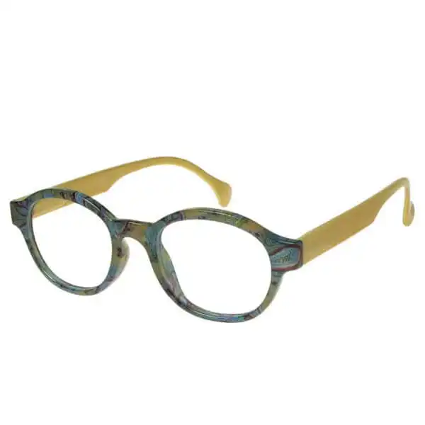 +2.00 Reading Glasses - Unisex - Green&Gold - Francesca - Eyecare-Shop - 2