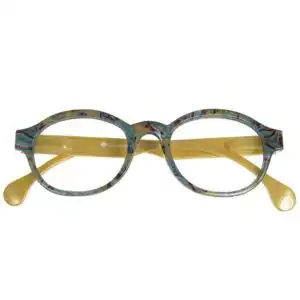 GL2184_Francesca_GRN_Front_2-1 +2.00 Reading Glasses - Unisex - Green&Gold - Francesca - Eyecare-Shop - 1