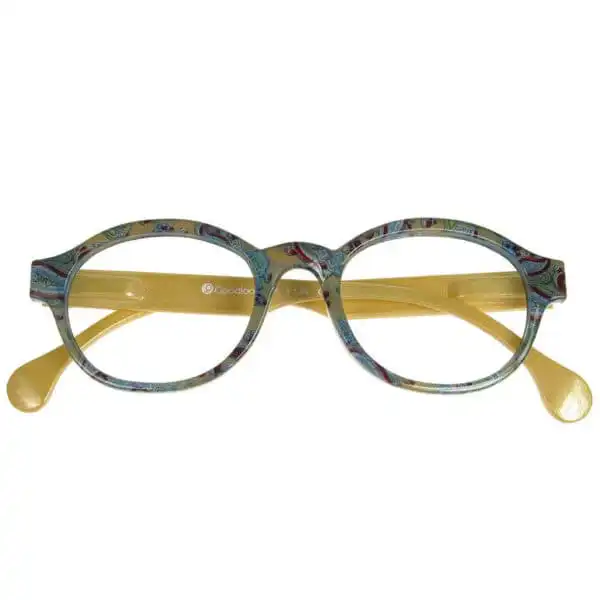 +2.00 Reading Glasses - Unisex - Green&Gold - Francesca - Eyecare-Shop - 1