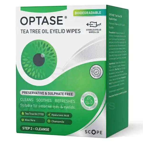 Optase_TTO_Lidwipes_x1_280585c7-55a4-4a2e-bb74-291d7e264fb9-1 OPTASE Tea Tree Oil Eyelid Wipes - 30 Wipes