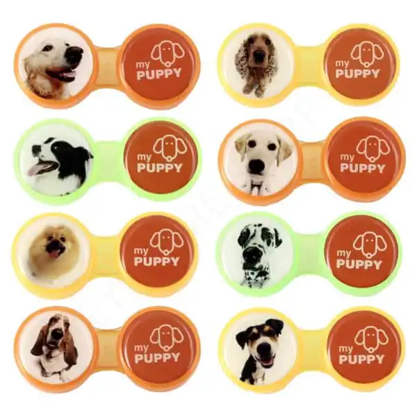 Puppy_Group-1 Contact Lens Case Dog Design
